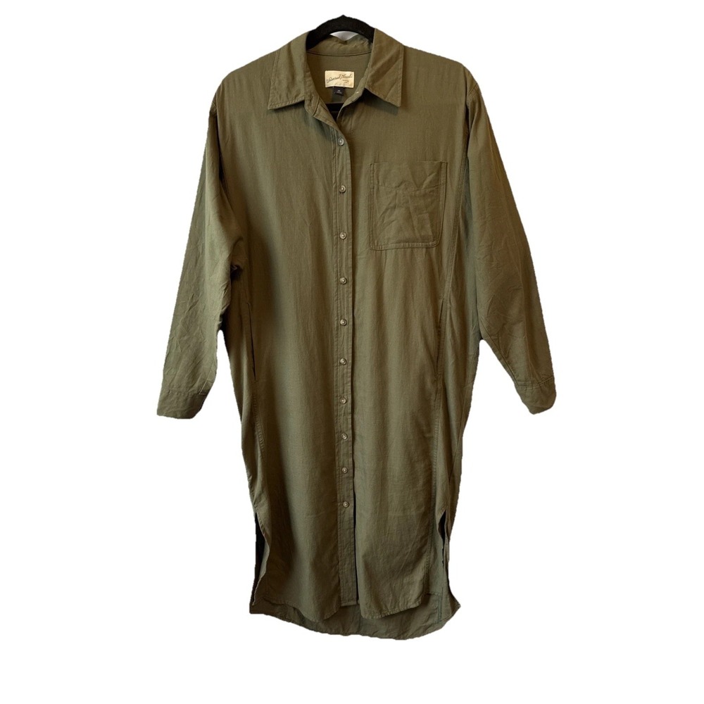 Universal Thread Olive Green Oversized Slouchy Button Down Dress Women's XS Boho